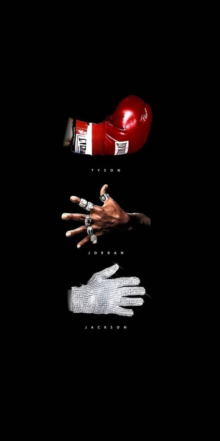 A bold red boxing glove, a hand adorned with glimmering championship rings, and Michael Jackson's iconic sparkling white glove command attention against a deep black background in this striking 4K wallpaper. This powerful collection of legends' symbols makes for an unparalleled iPhone wallpaper. | boxing A bold red boxing glove, a hand adorned with glimmering championship rings, and Michael Jackson's iconic sparkling white glove command attention against a deep black background in this striking 4K wallpaper. This powerful collection of legends' symbols makes for an unparalleled iPhone wallpaper.