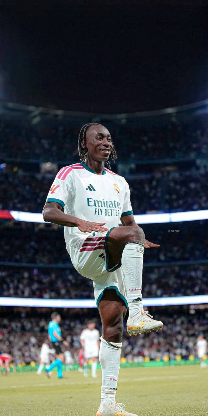 Eduardo Camavinga beams with joy, striking a dynamic celebratory pose in his white Real Madrid kit amidst the roar of the stadium in this vibrant 4K football wallpaper
A must-have iPhone wallpaper for fans of the star midfielder. | football stadium celebration iphone soccer real madrid wallpaper mobile 4k wallpaper hd wallpaper eduardo camavinga camavinga Eduardo Camavinga beams with joy, striking a dynamic celebratory pose in his white Real Madrid kit amidst the roar of the stadium in this vibrant 4K football wallpaper
A must-have iPhone wallpaper for fans of the star midfielder.