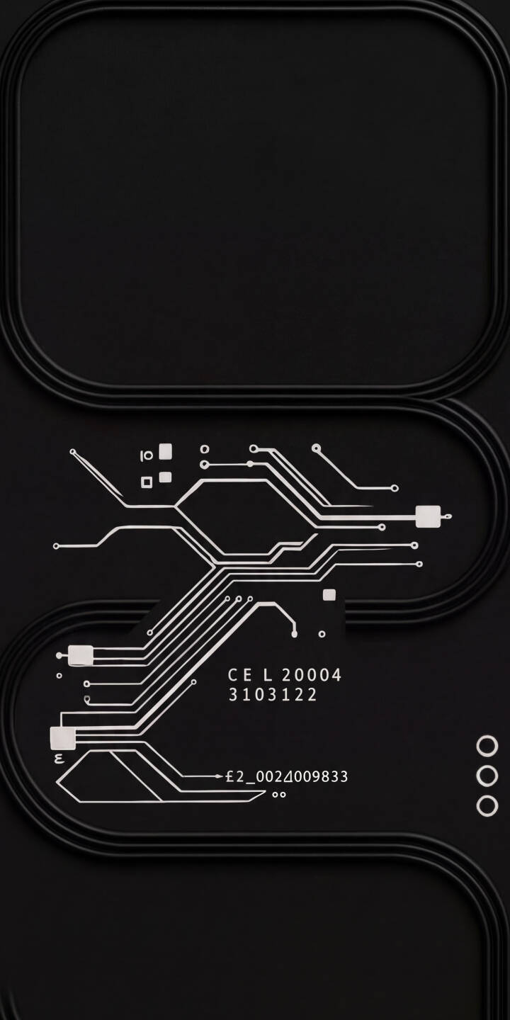 White intricate circuit lines, subtly embossed geometric contours, and unique alphanumeric text combine to form a captivating 4K tech-inspired wallpaper. This elegant and minimalist design is a perfect dark aesthetic wallpaper for your iPhone. | aesthetic dark circuit iphone abstract minimalist wallpaper tech mobile 4k wallpaper hd wallpaper glyphs White intricate circuit lines, subtly embossed geometric contours, and unique alphanumeric text combine to form a captivating 4K tech-inspired wallpaper. This elegant and minimalist design is a perfect dark aesthetic wallpaper for your iPhone.