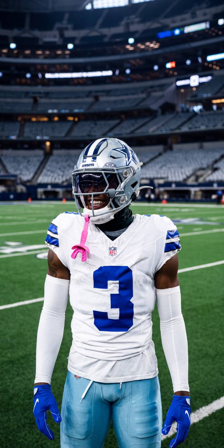 A vivid pink mouthpiece stands out on CeeDee Lamb, number 3, as he smiles confidently on the gridiron in this striking 4K wallpaper. This dynamic football wallpaper is perfect for iPhone fans. | sports nfl football stadium iphone wallpaper mobile dallas cowboys 4k wallpaper hd wallpaper ceee dee lamb pink mouthpiece A vivid pink mouthpiece stands out on CeeDee Lamb, number 3, as he smiles confidently on the gridiron in this striking 4K wallpaper. This dynamic football wallpaper is perfect for iPhone fans.
