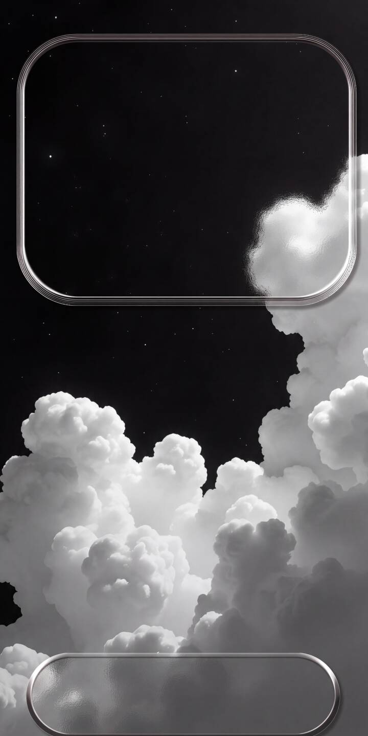 Fluffy white cumulus clouds drift gracefully across a deep, star-studded night sky in this mesmerizing monochrome 4K wallpaper. This stunning celestial wallpaper is perfect for personalizing your iPhone. | aesthetic sky night sky iphone nature clouds stars wallpaper mobile 4k wallpaper hd wallpaper monochrome Fluffy white cumulus clouds drift gracefully across a deep, star-studded night sky in this mesmerizing monochrome 4K wallpaper. This stunning celestial wallpaper is perfect for personalizing your iPhone.
