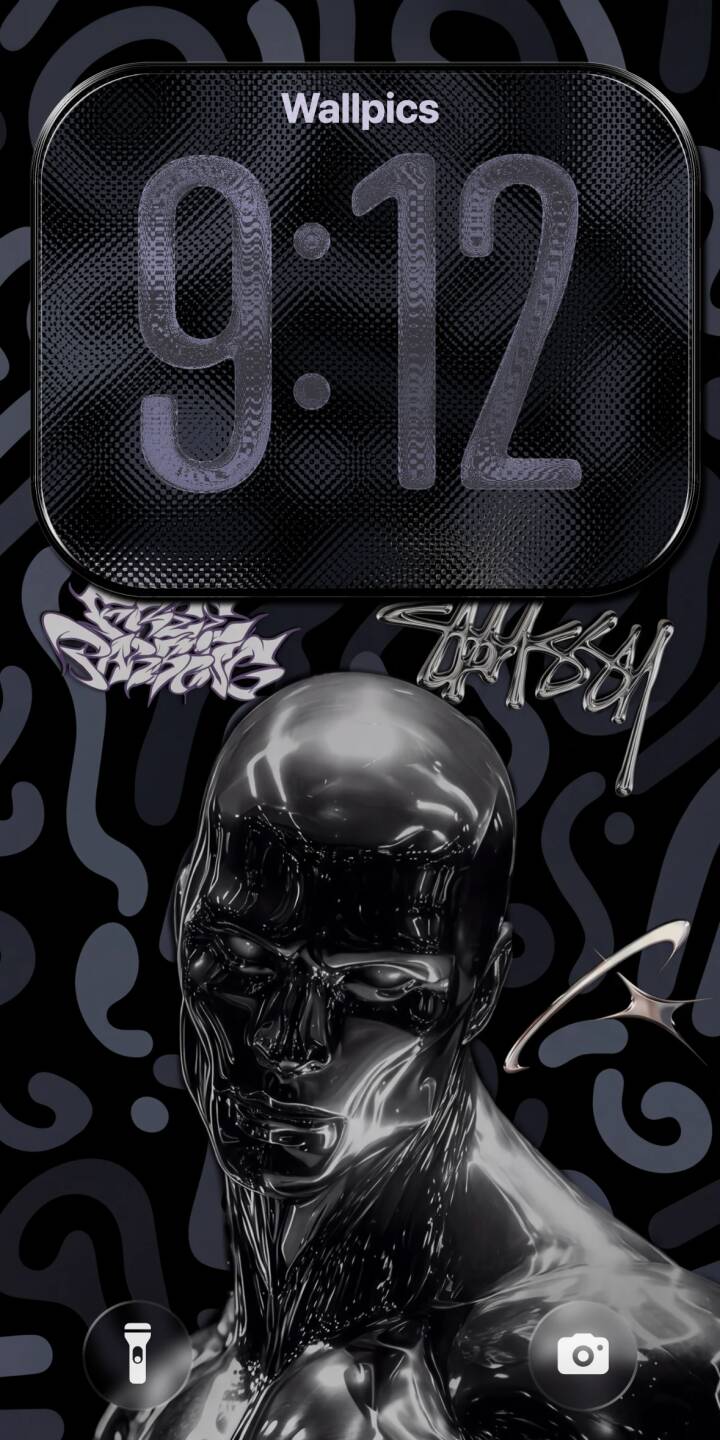 The glossy liquid metal chrome figure reflects ambient light, creating a striking visual against the dark, abstract background in this edgy 4K wallpaper. Featuring the iconic Stussy logo and a textured top panel, this unique wallpaper is perfect for iPhone customization. | dark chrome iphone abstract wallpaper futuristic mobile metallic 4k wallpaper hd wallpaper streetwear stussy The glossy liquid metal chrome figure reflects ambient light, creating a striking visual against the dark, abstract background in this edgy 4K wallpaper. Featuring the iconic Stussy logo and a textured top panel, this unique wallpaper is perfect for iPhone customization.