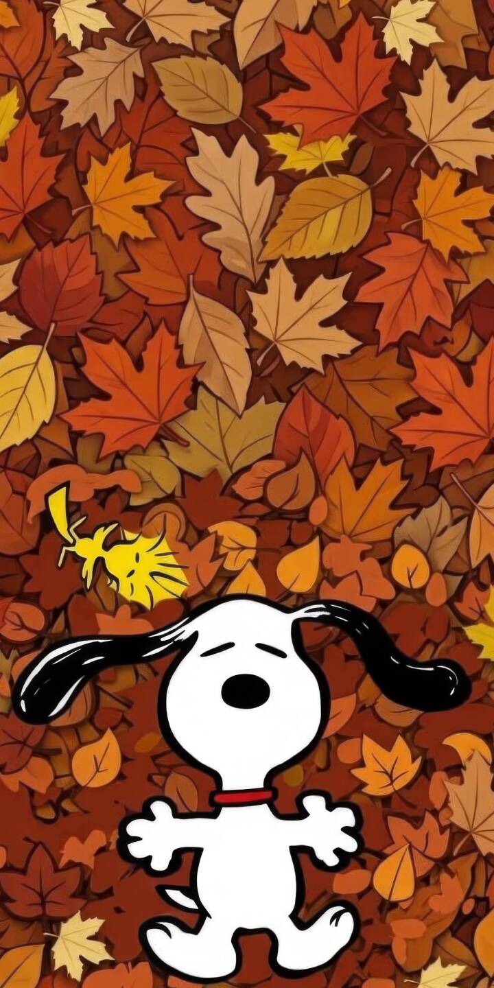 Warm autumn leaves blanket the ground around Snoopy in this charming 4K wallpaper, featuring the iconic dog with his signature red collar amidst a cozy fall scene—a delightful wallpaper for iPhone. | cartoon dog fall cute iphone autumn snoopy wallpaper mobile peanuts 4k wallpaper hd wallpaper Warm autumn leaves blanket the ground around Snoopy in this charming 4K wallpaper, featuring the iconic dog with his signature red collar amidst a cozy fall scene—a delightful wallpaper for iPhone.