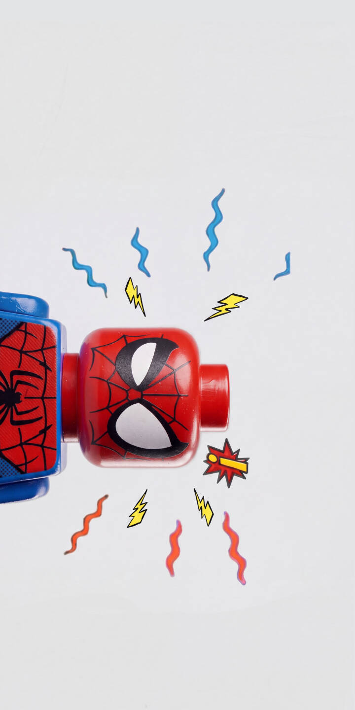 Comic-style 'pow' and 'zap' bursts surround the iconic Lego Spider-Man head in this playful 4K wallpaper, a perfect wallpaper for iPhone users who love both Marvel and building bricks. | marvel iphone minimalist wallpaper comic mobile 4k wallpaper hd wallpaper spider-man playful lego spider-man Comic-style 'pow' and 'zap' bursts surround the iconic Lego Spider-Man head in this playful 4K wallpaper, a perfect wallpaper for iPhone users who love both Marvel and building bricks.