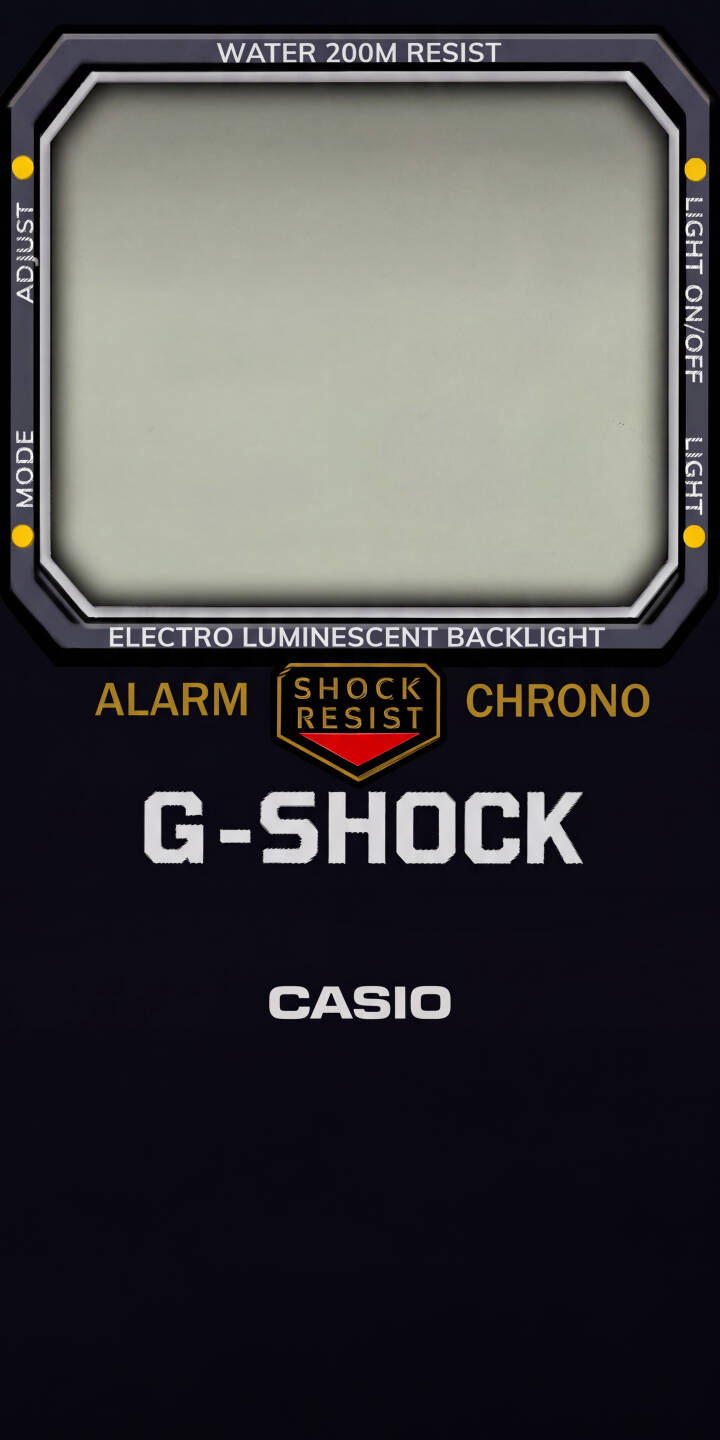 The iconic SHOCK RESIST logo stands out prominently on this dark, durable Casio G-SHOCK watch face, making for a sleek 4K wallpaper. This technical-inspired wallpaper is perfect for any iPhone user seeking a rugged aesthetic. | watch iphone wallpaper digital mobile 4k wallpaper hd wallpaper dark aesthetic g-shock casio shock resist The iconic SHOCK RESIST logo stands out prominently on this dark, durable Casio G-SHOCK watch face, making for a sleek 4K wallpaper. This technical-inspired wallpaper is perfect for any iPhone user seeking a rugged aesthetic.