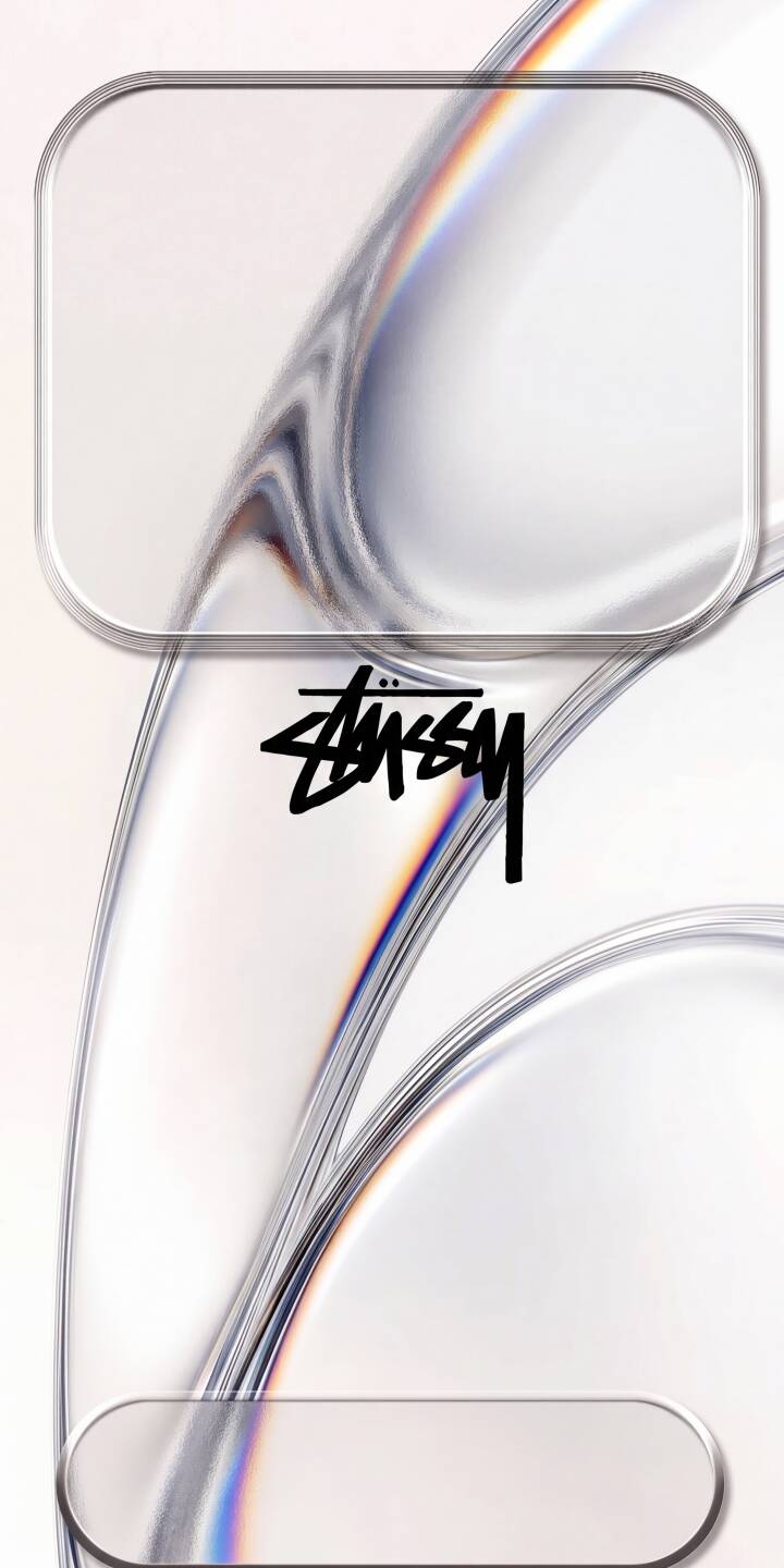Subtle iridescent waves create a futuristic backdrop for the iconic black Stüssy logo in this clean 4K wallpaper. This stunning aesthetic makes for a perfect iPhone wallpaper. | brand iphone abstract minimal wallpaper mobile iridescent 4k wallpaper hd wallpaper streetwear stussy stussy logo Subtle iridescent waves create a futuristic backdrop for the iconic black Stüssy logo in this clean 4K wallpaper. This stunning aesthetic makes for a perfect iPhone wallpaper.