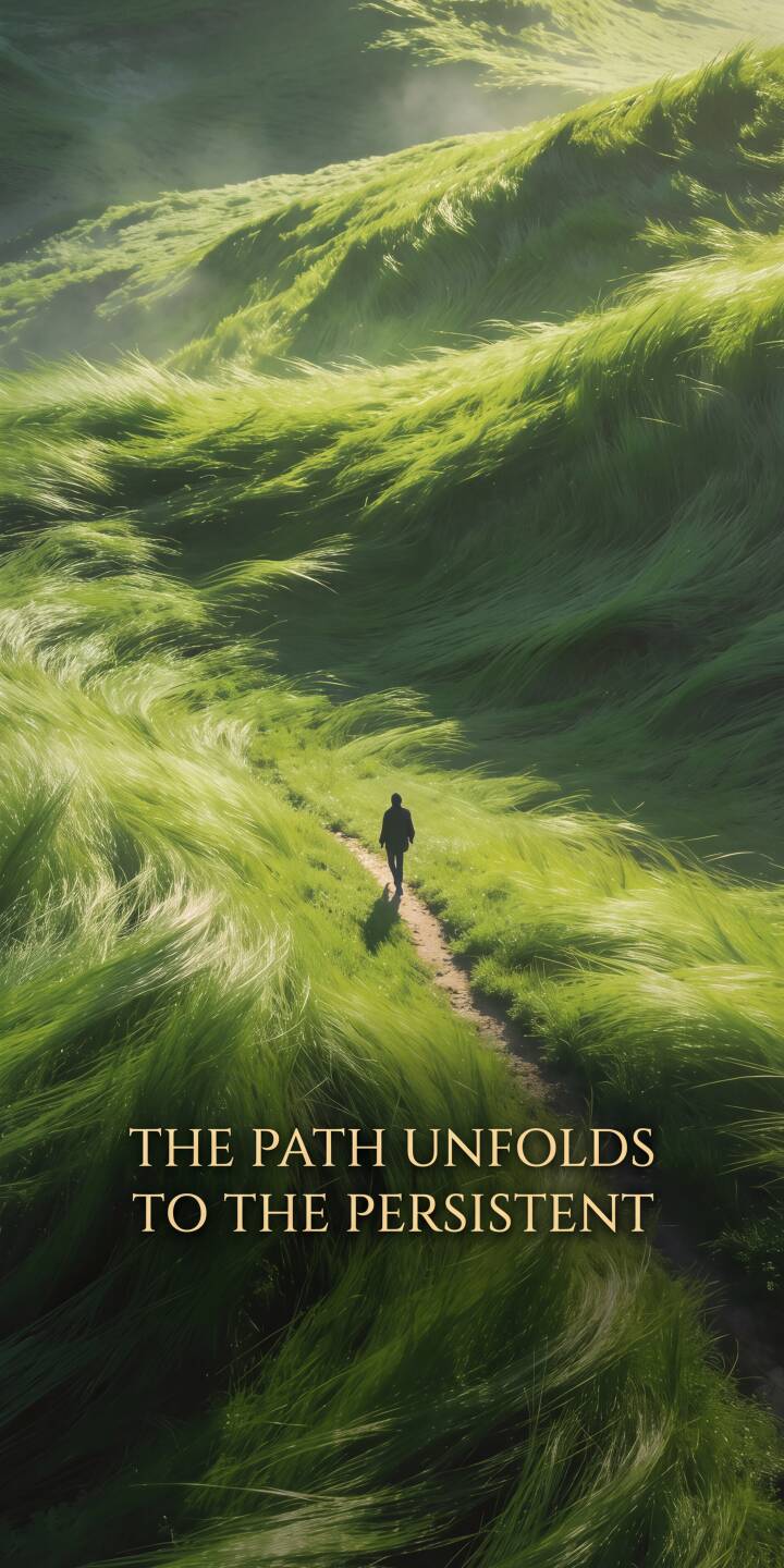 Lush green grass rolls across misty hills as a solitary figure walks a winding path in this breathtaking 4K nature wallpaper — an inspiring wallpaper for iPhone users. | landscape path iphone nature wallpaper mobile 4k wallpaper hd wallpaper journey traveler misty green hills Lush green grass rolls across misty hills as a solitary figure walks a winding path in this breathtaking 4K nature wallpaper — an inspiring wallpaper for iPhone users.