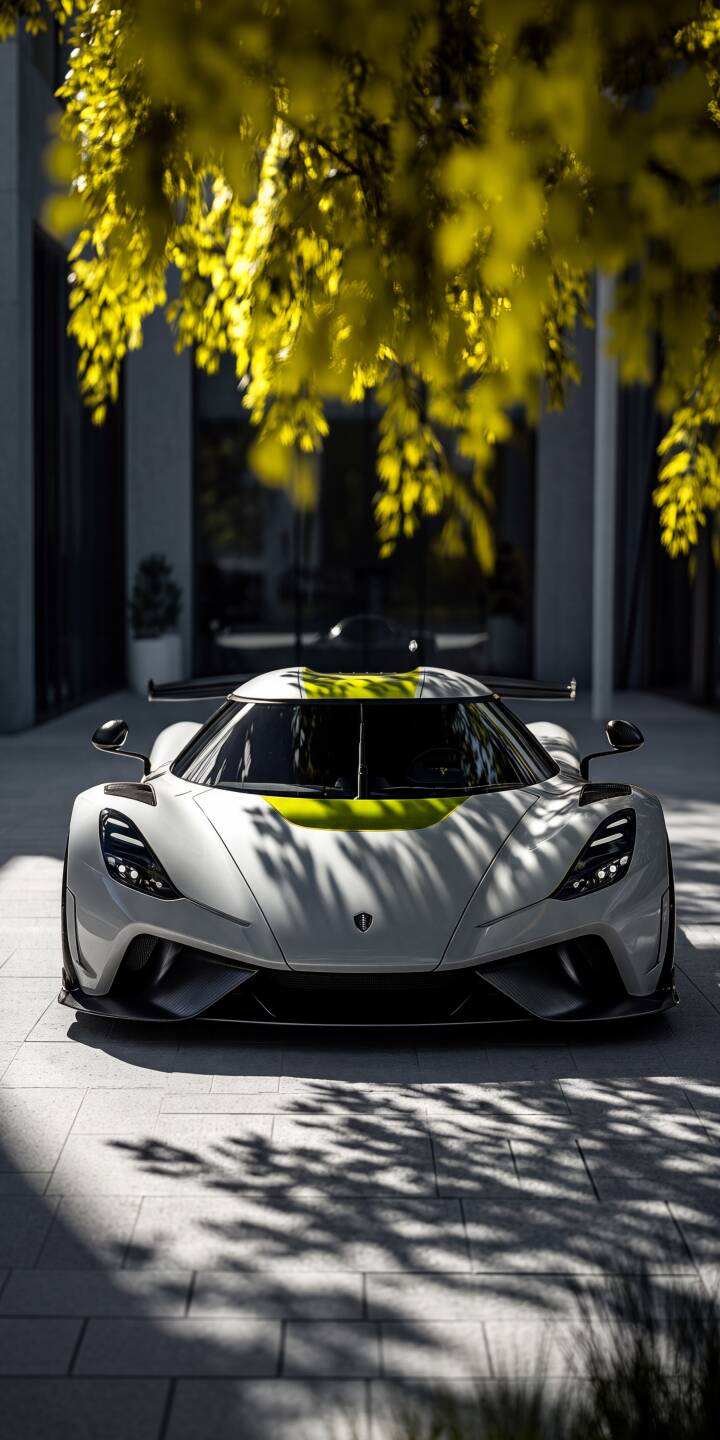 Bright yellow leaves cast dappled shadows over the sleek white Koenigsegg Jesko, making this a stunning 4K car wallpaper for iPhone. This luxurious vehicle features sharp lines and vibrant yellow accents, perfect as a premium mobile wallpaper. | iphone luxury supercar wallpaper hypercar koenigsegg mobile white car koenigsegg jesko 4k wallpaper hd wallpaper Bright yellow leaves cast dappled shadows over the sleek white Koenigsegg Jesko, making this a stunning 4K car wallpaper for iPhone. This luxurious vehicle features sharp lines and vibrant yellow accents, perfect as a premium mobile wallpaper.