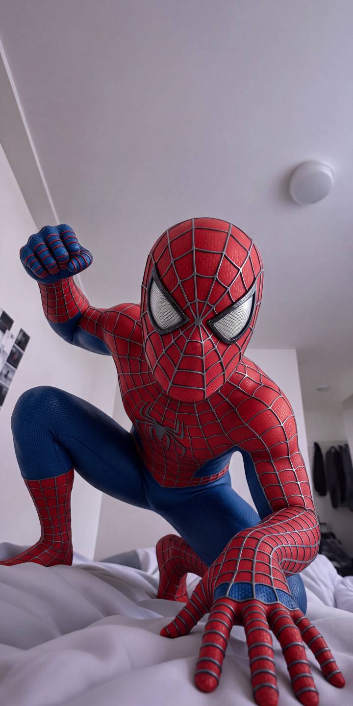 Spider-Man is captured in a dynamic, ready-to-strike pose on a textured surface in this striking 4K wallpaper. This classic red and blue suit with its iconic web pattern makes a fantastic wallpaper for iPhone users. | superhero marvel spiderman iphone wallpaper comic mobile 4k wallpaper hd wallpaper heroic red blue spider-man Spider-Man is captured in a dynamic, ready-to-strike pose on a textured surface in this striking 4K wallpaper. This classic red and blue suit with its iconic web pattern makes a fantastic wallpaper for iPhone users.