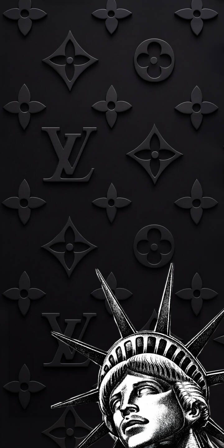 The classic Louis Vuitton monogram, subtly embossed on a dark background, provides a luxurious backdrop for the stark, grayscale detail of the Statue of Liberty in this unique 4K wallpaper. It's a sophisticated wallpaper choice for your iPhone. | aesthetic dark iphone luxury lv wallpaper louis vuitton mobile 4k wallpaper hd wallpaper monogram statue of liberty The classic Louis Vuitton monogram, subtly embossed on a dark background, provides a luxurious backdrop for the stark, grayscale detail of the Statue of Liberty in this unique 4K wallpaper. It's a sophisticated wallpaper choice for your iPhone.