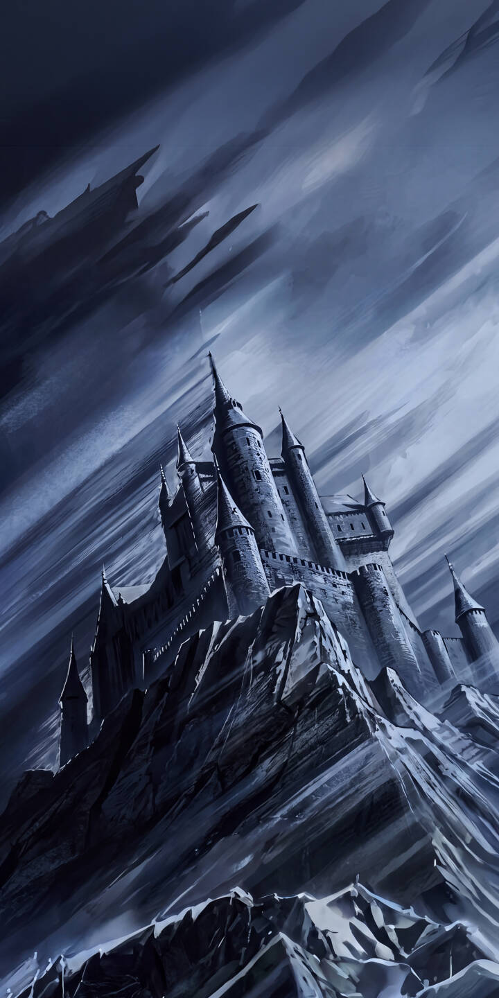 A grand gothic castle stands majestically atop a jagged icy mountain under a dramatic streaked sky, creating an epic 4K wallpaper perfect for iPhone. This foreboding fortress offers a dark fantasy aesthetic, making it an ideal wallpaper for your mobile device. | dark mountain gothic castle iphone fantasy wallpaper mobile 4k wallpaper hd wallpaper epic icy A grand gothic castle stands majestically atop a jagged icy mountain under a dramatic streaked sky, creating an epic 4K wallpaper perfect for iPhone. This foreboding fortress offers a dark fantasy aesthetic, making it an ideal wallpaper for your mobile device.
