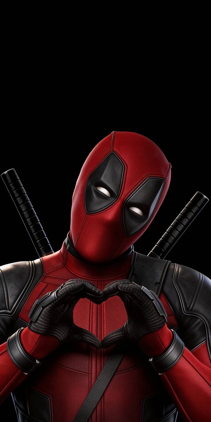 Deadpool's gloved hands form a perfect heart gesture, striking a surprisingly sweet pose against a minimalist black backdrop in this vibrant 4K wallpaper, making it an excellent iPhone wallpaper choice for fans. | superhero deadpool marvel iphone wallpaper red suit comic heart hands mobile 4k wallpaper hd wallpaper wadewilson Deadpool's gloved hands form a perfect heart gesture, striking a surprisingly sweet pose against a minimalist black backdrop in this vibrant 4K wallpaper, making it an excellent iPhone wallpaper choice for fans.