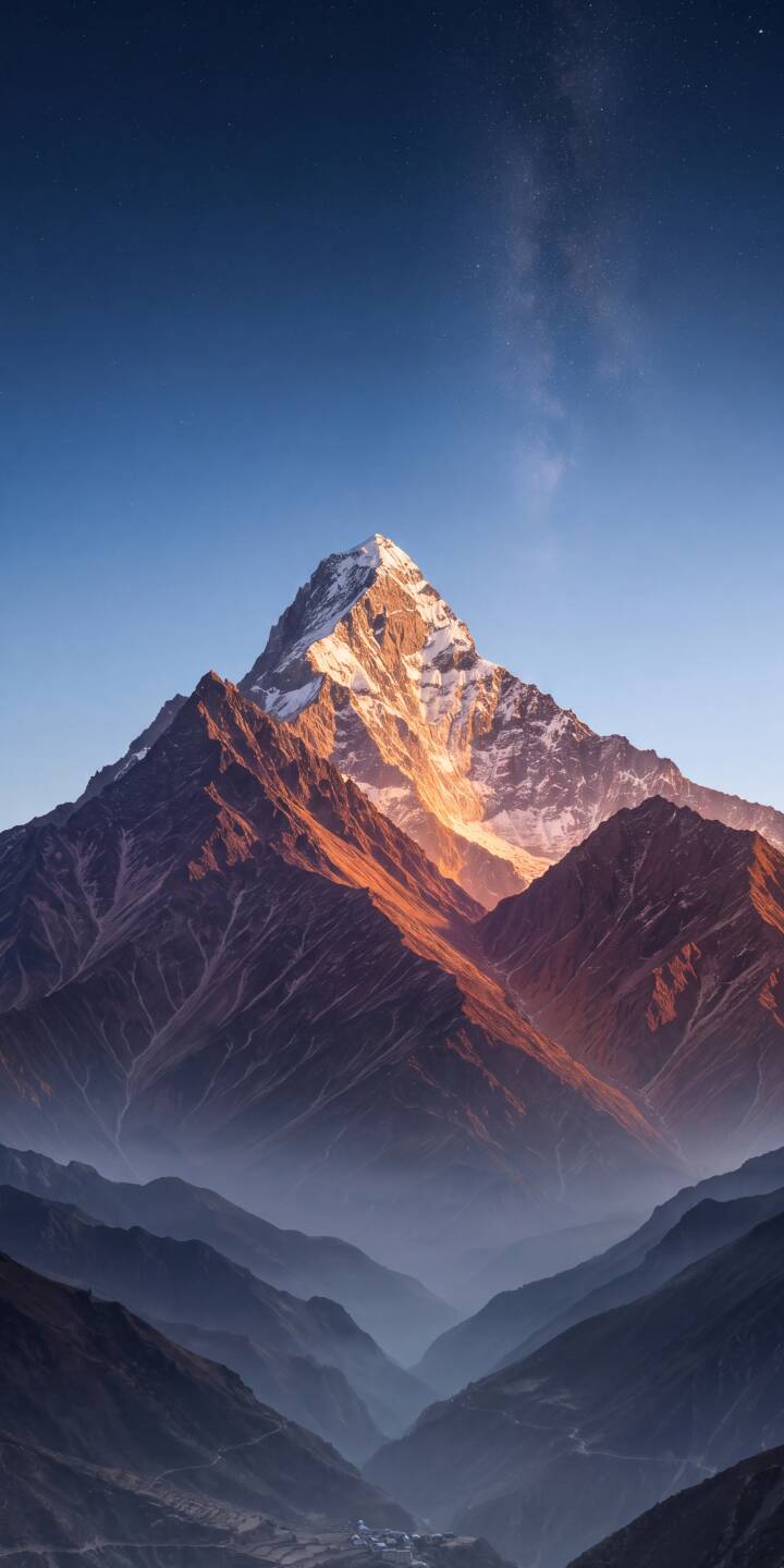 The snow-capped summit of the mountain glistens with a warm, reddish glow, while ethereal layers of misty valleys extend below in this stunning 4K wallpaper. This breathtaking nature wallpaper is perfect for iPhone users seeking serene landscapes. | landscape mountain sunrise iphone nature wallpaper mist mobile 4k wallpaper hd wallpaper snowy peak himalayan The snow-capped summit of the mountain glistens with a warm, reddish glow, while ethereal layers of misty valleys extend below in this stunning 4K wallpaper. This breathtaking nature wallpaper is perfect for iPhone users seeking serene landscapes.