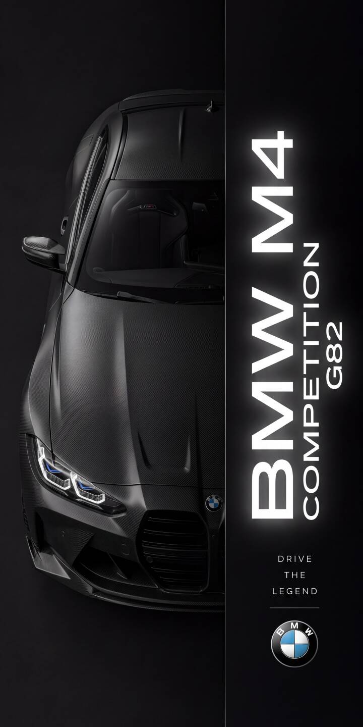 The dark, carbon-fiber textured hood of the BMW M4 G82 Competition shines under bright LED headlights in this striking 4K wallpaper. This stunning automotive wallpaper is perfect for setting a high-performance mood on your iPhone. | sports car iphone bmw wallpaper bmw m4 mobile luxury car m4 competition 4k wallpaper hd wallpaper automotive dark aesthetic The dark, carbon-fiber textured hood of the BMW M4 G82 Competition shines under bright LED headlights in this striking 4K wallpaper. This stunning automotive wallpaper is perfect for setting a high-performance mood on your iPhone.