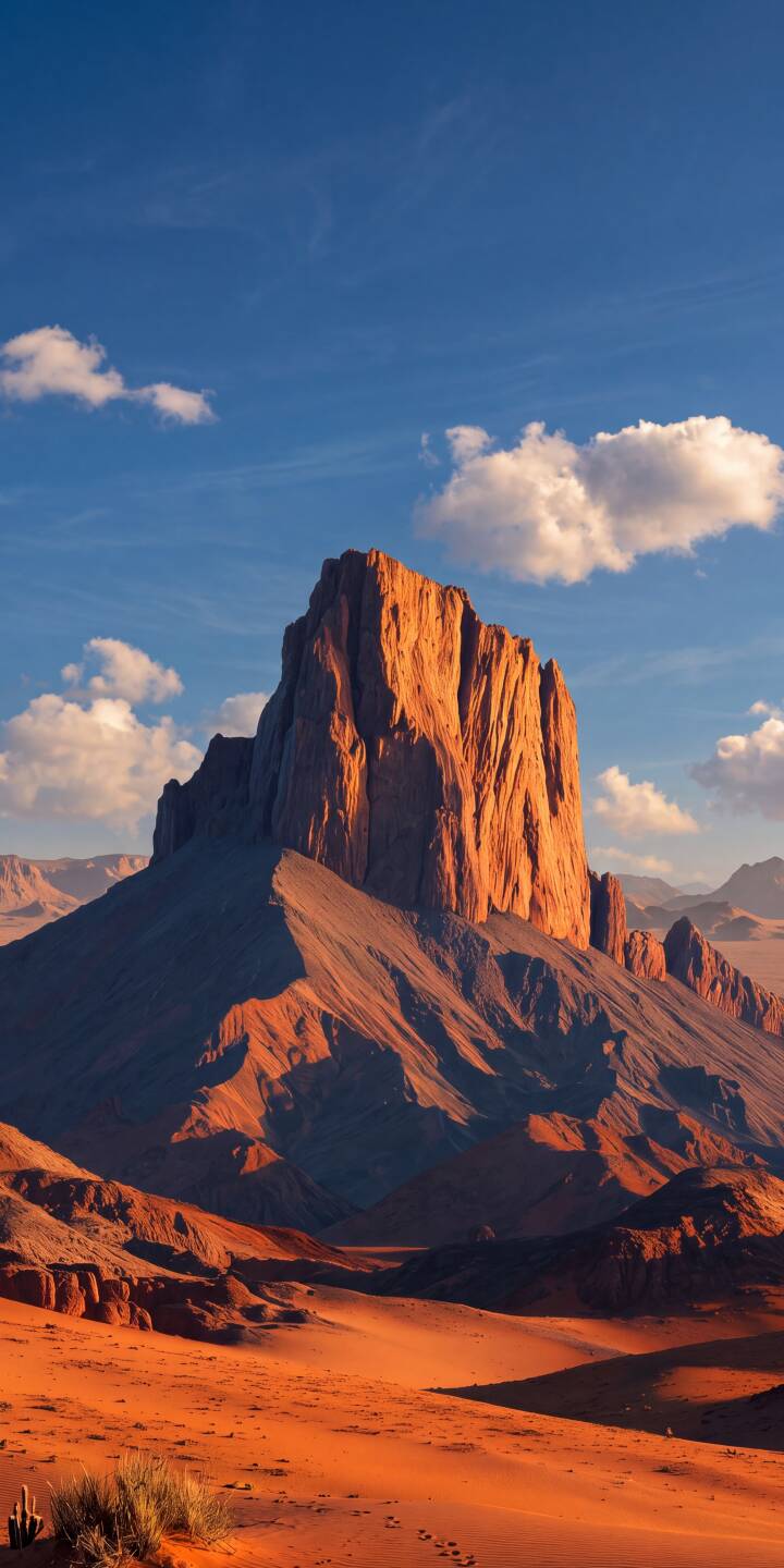 The towering, layered rock formation glows with a vibrant orange-red hue under a serene blue sky in this stunning 4K wallpaper — a breathtaking desert landscape perfect as an iPhone wallpaper for nature lovers. | aesthetic landscape desert iphone nature wallpaper mobile golden hour 4k wallpaper hd wallpaper scenic mesa The towering, layered rock formation glows with a vibrant orange-red hue under a serene blue sky in this stunning 4K wallpaper — a breathtaking desert landscape perfect as an iPhone wallpaper for nature lovers.
