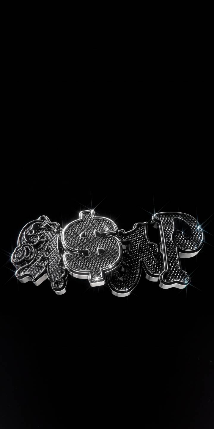 Sparkling chrome letters spell A$AP in this striking 4K wallpaper, featuring a luxurious black background perfect for iPhone. This premium wallpaper captures the iconic hip-hop symbol with dazzling reflections. | logo chrome iphone luxury wallpaper mobile 4k wallpaper hd wallpaper a$ap rocky bling a$ap hip-hop Sparkling chrome letters spell A$AP in this striking 4K wallpaper, featuring a luxurious black background perfect for iPhone. This premium wallpaper captures the iconic hip-hop symbol with dazzling reflections.
