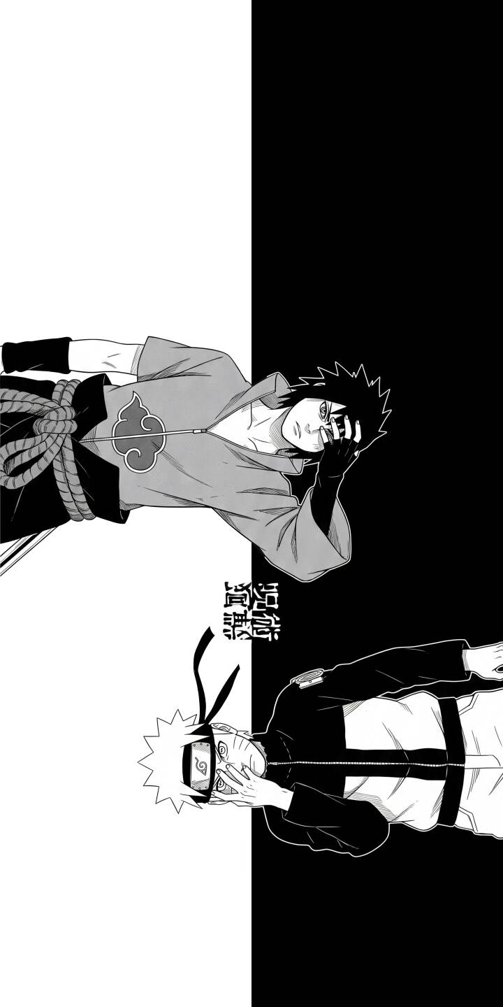 A striking monochrome split-screen separates Naruto and Sasuke in this captivating 4K wallpaper, with Japanese text providing an authentic touch. This visually dramatic wallpaper is perfect for personalizing your iPhone. | anime manga naruto iphone wallpaper sasuke mobile 4k wallpaper hd wallpaper monochrome split screen rivals A striking monochrome split-screen separates Naruto and Sasuke in this captivating 4K wallpaper, with Japanese text providing an authentic touch. This visually dramatic wallpaper is perfect for personalizing your iPhone.