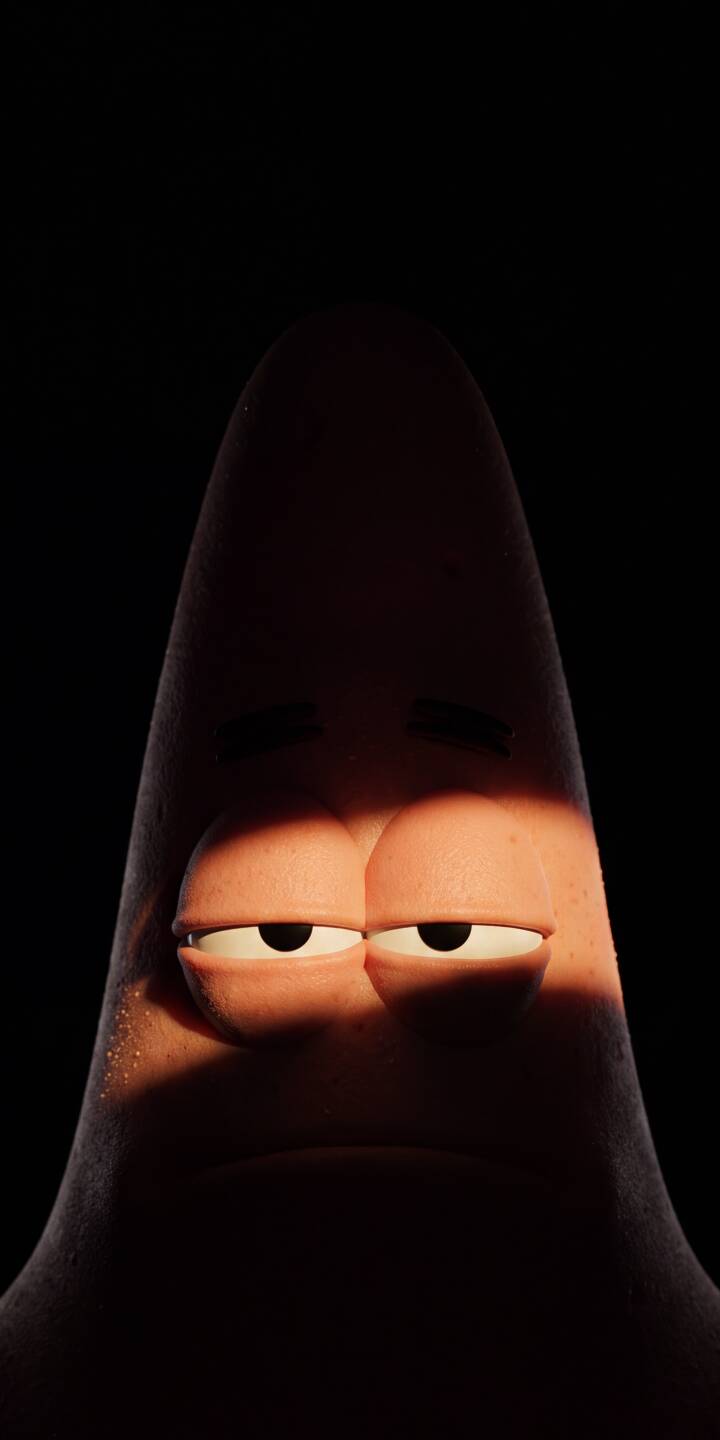 Striking chiaroscuro lighting dramatically illuminates half of Patrick Star's face, casting deep shadows over his iconic sleepy eyes in this funny 4K wallpaper. This unique desktop wallpaper, perfect for iPhone, captures a mischievous or pondering mood against a pure black background. | meme funny spongebob dark patrick iphone wallpaper patrick star mobile 4k wallpaper hd wallpaper dramatic Striking chiaroscuro lighting dramatically illuminates half of Patrick Star's face, casting deep shadows over his iconic sleepy eyes in this funny 4K wallpaper. This unique desktop wallpaper, perfect for iPhone, captures a mischievous or pondering mood against a pure black background.