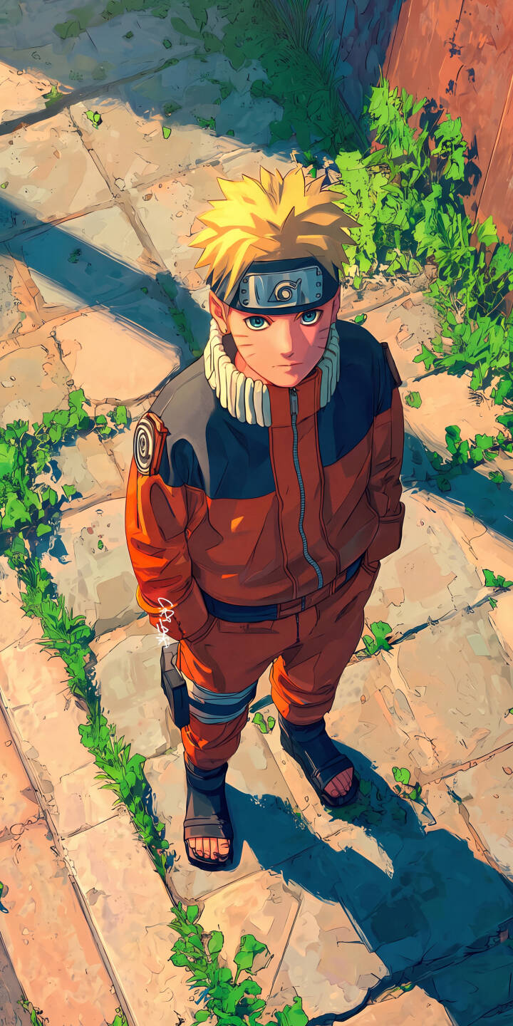 A unique top-down perspective captures Naruto Uzumaki standing calmly on a sun-drenched stone path, with vibrant green foliage emerging through the cracks in this charming 4K wallpaper. This iconic character wallpaper is perfect for any iPhone user. | anime naruto iphone character ninja wallpaper mobile sunny naruto uzumaki 4k wallpaper hd wallpaper outdoor A unique top-down perspective captures Naruto Uzumaki standing calmly on a sun-drenched stone path, with vibrant green foliage emerging through the cracks in this charming 4K wallpaper. This iconic character wallpaper is perfect for any iPhone user.