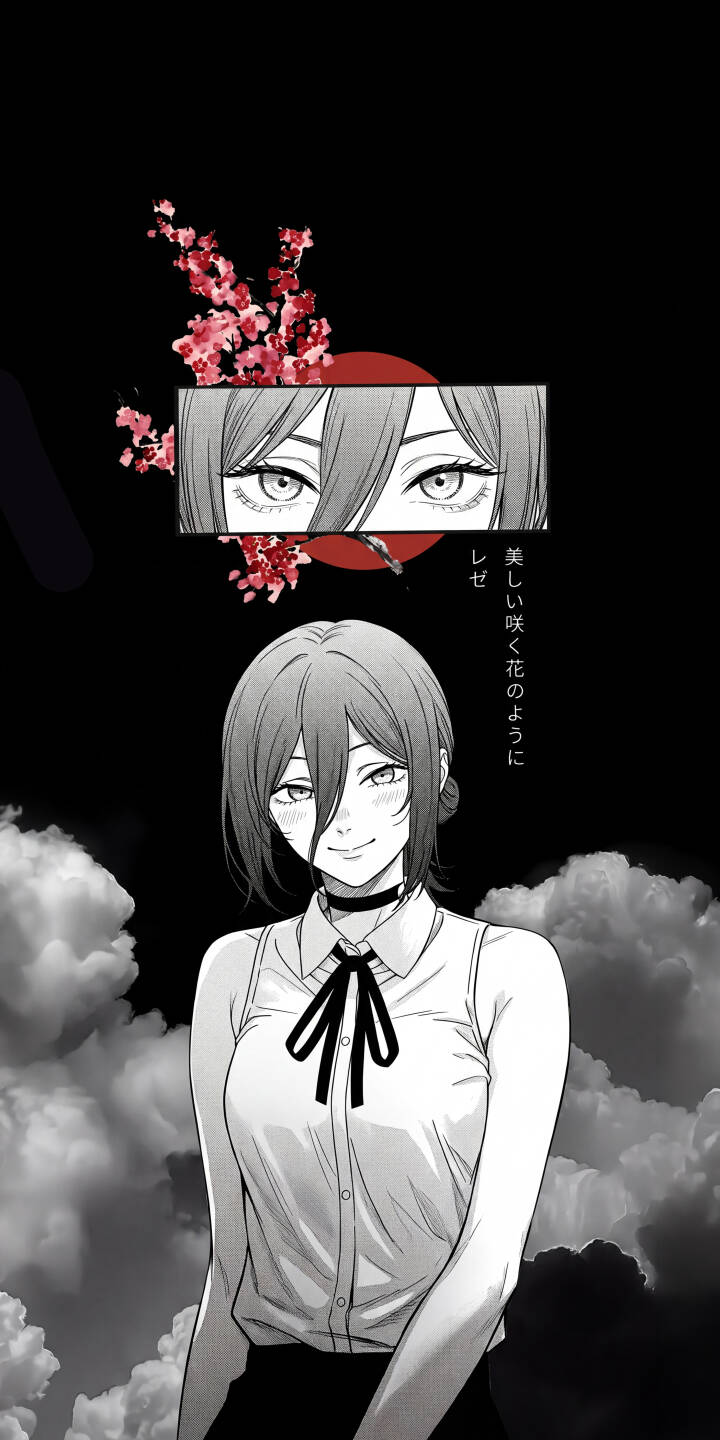 The striking contrast of red cherry blossoms against Reze's monochromatic anime style stands out in this captivating 4K wallpaper. Featuring her enigmatic smile and a framed close-up of her eyes, it's a perfect Chainsaw Man wallpaper for iPhone enthusiasts. | aesthetic cherry blossom anime iphone wallpaper mobile reze 4k wallpaper hd wallpaper monochrome bomb devil chainsaw man The striking contrast of red cherry blossoms against Reze's monochromatic anime style stands out in this captivating 4K wallpaper. Featuring her enigmatic smile and a framed close-up of her eyes, it's a perfect Chainsaw Man wallpaper for iPhone enthusiasts.