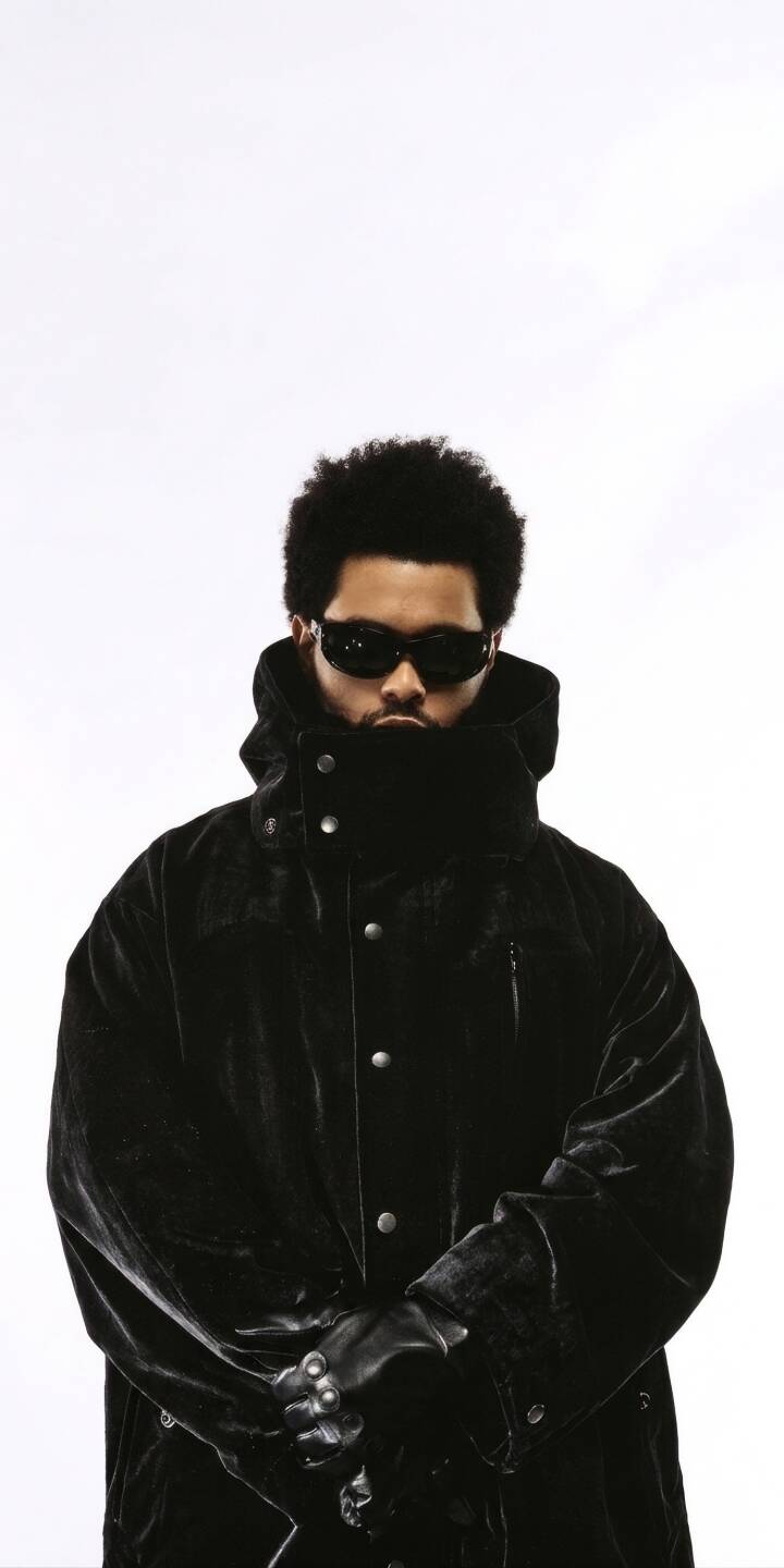 The Weeknd's cool, unsmiling expression and stylish dark sunglasses stand out against his textured black jacket in this striking 4K wallpaper. This moody and sophisticated wallpaper featuring the iconic artist is an excellent choice for any iPhone. | aesthetic 4k the weeknd luxury abel tesfaye The Weeknd's cool, unsmiling expression and stylish dark sunglasses stand out against his textured black jacket in this striking 4K wallpaper. This moody and sophisticated wallpaper featuring the iconic artist is an excellent choice for any iPhone.