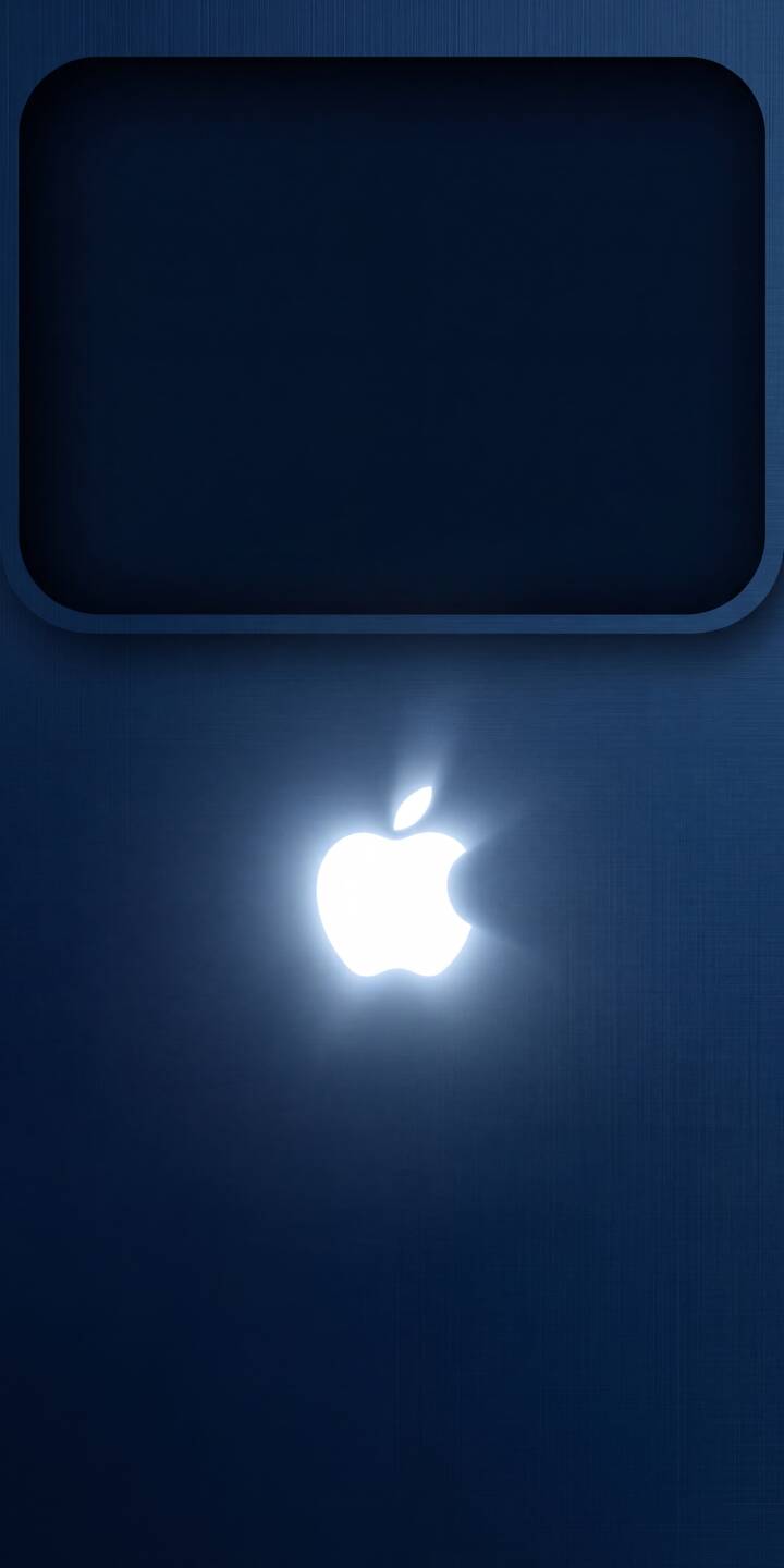 The iconic Apple logo gleams brightly from a deep dark blue textured background in this stunning 4K wallpaper. This minimalist tech wallpaper for iPhone features a subtle rounded rectangular design element at the top, perfect for device aesthetics. | blue dark apple iphone minimalist wallpaper tech apple logo mobile glowing 4k wallpaper hd wallpaper The iconic Apple logo gleams brightly from a deep dark blue textured background in this stunning 4K wallpaper. This minimalist tech wallpaper for iPhone features a subtle rounded rectangular design element at the top, perfect for device aesthetics.