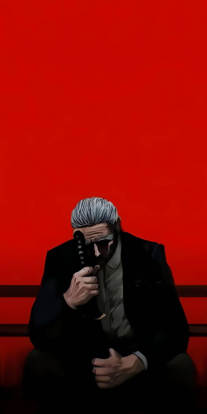 The vibrant red background starkly highlights Regis, featuring his iconic grey hair and sunglasses, as he holds a pistol up to his face in this intense 4K wallpaper. This captivating wallpaper is a must-have for iPhone users seeking a dark and aesthetic Eleceed theme. | cartoon The vibrant red background starkly highlights Regis, featuring his iconic grey hair and sunglasses, as he holds a pistol up to his face in this intense 4K wallpaper. This captivating wallpaper is a must-have for iPhone users seeking a dark and aesthetic Eleceed theme.