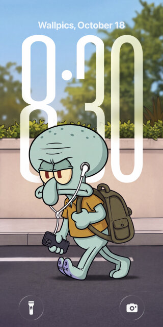 Grumpy Squidward Commute Wallpaper