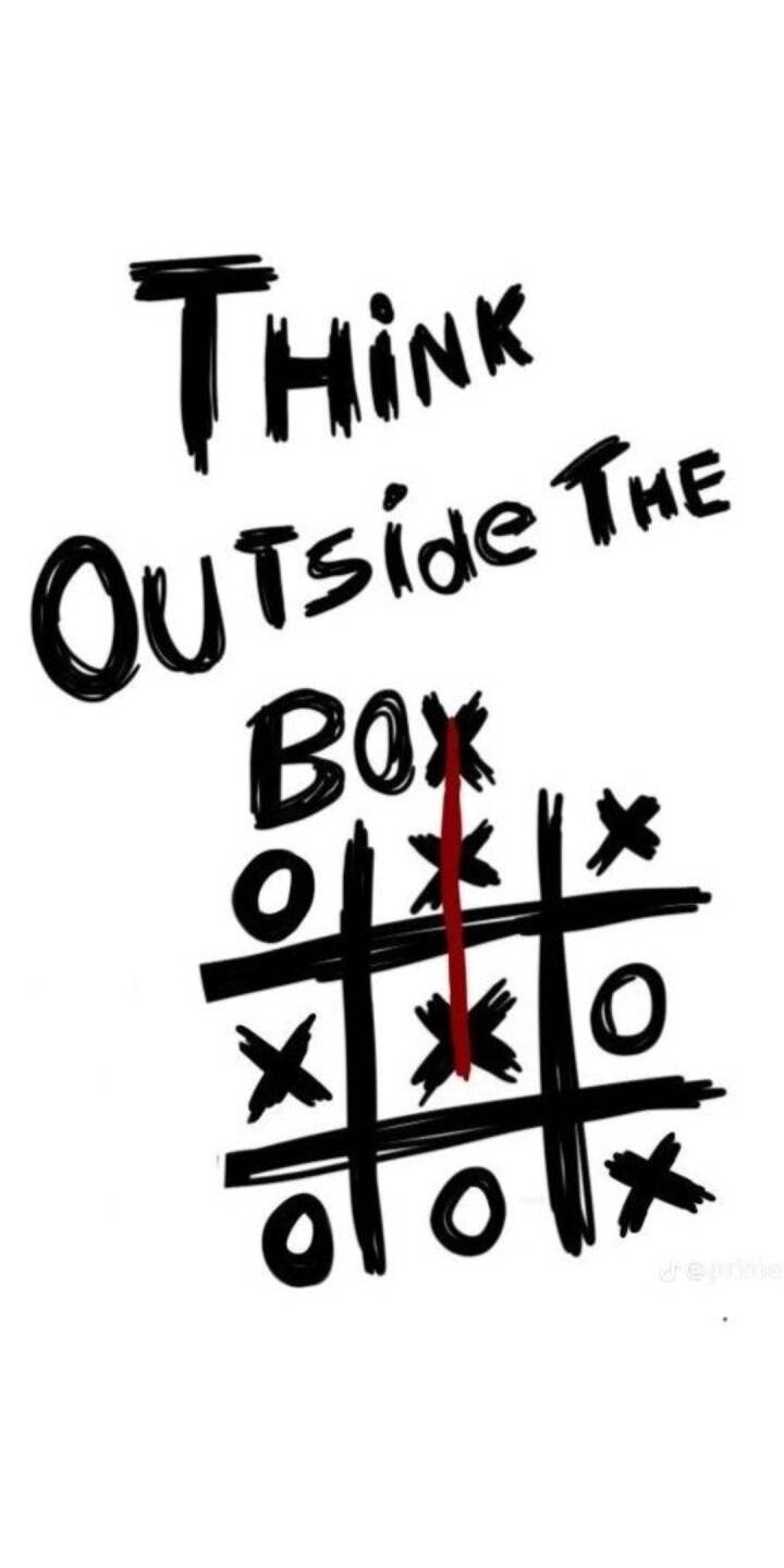 The bold red line strikes through the "x" that extends beyond the Tic-Tac-Toe grid, illustrating the "Think Outside The Box" message in this minimalist 4K wallpaper. This creative concept wallpaper is perfect for inspiring new ideas on your iPhone. | art The bold red line strikes through the "x" that extends beyond the Tic-Tac-Toe grid, illustrating the "Think Outside The Box" message in this minimalist 4K wallpaper. This creative concept wallpaper is perfect for inspiring new ideas on your iPhone.