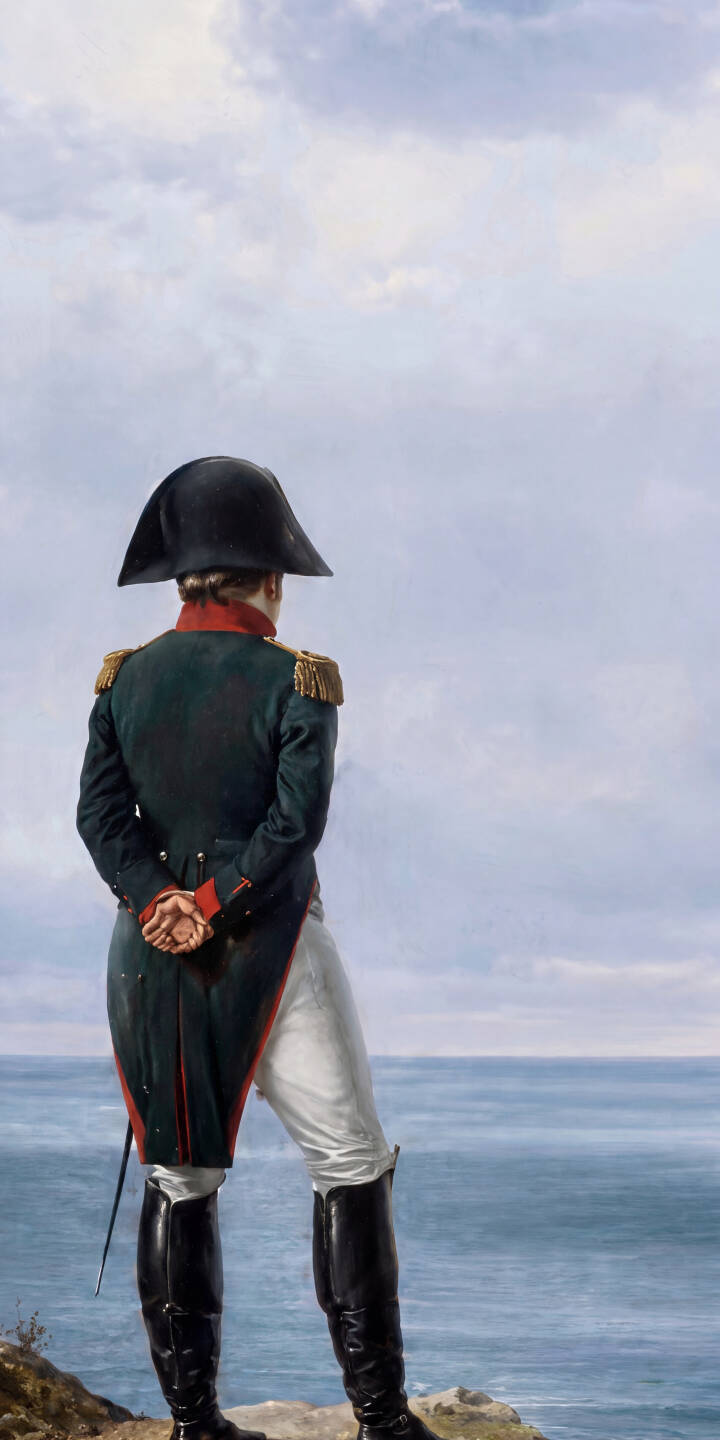 Napoleon Bonaparte stands stoically with his hands clasped behind his back, gazing out at the vast sea under a cloudy sky in this compelling 4K wallpaper. This historical painting creates an epic and contemplative mood, making it a perfect wallpaper for iPhone. | painting iphone wallpaper general mobile 4k wallpaper hd wallpaper classical art historical napoleon emperor bonaparte Napoleon Bonaparte stands stoically with his hands clasped behind his back, gazing out at the vast sea under a cloudy sky in this compelling 4K wallpaper. This historical painting creates an epic and contemplative mood, making it a perfect wallpaper for iPhone.