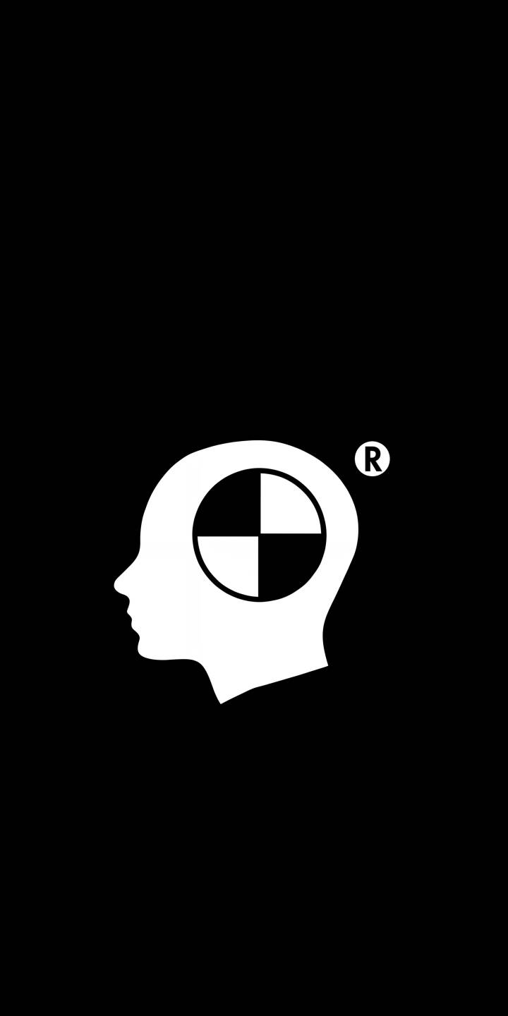 The stark white silhouette of a human head, featuring a distinctive quadrant target symbol within and an R trademark, stands out against a deep black background in this compelling 4K wallpaper. This iconic crash test dummy symbol wallpaper is perfect for personalizing your iPhone. | icon symbol iphone minimalist wallpaper black and white mobile 4k wallpaper hd wallpaper monochrome crash test dummy dummy head The stark white silhouette of a human head, featuring a distinctive quadrant target symbol within and an R trademark, stands out against a deep black background in this compelling 4K wallpaper. This iconic crash test dummy symbol wallpaper is perfect for personalizing your iPhone.